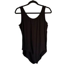 Black Scoop Neck Womens Tank Bodysuit By Gibsonlook Size L